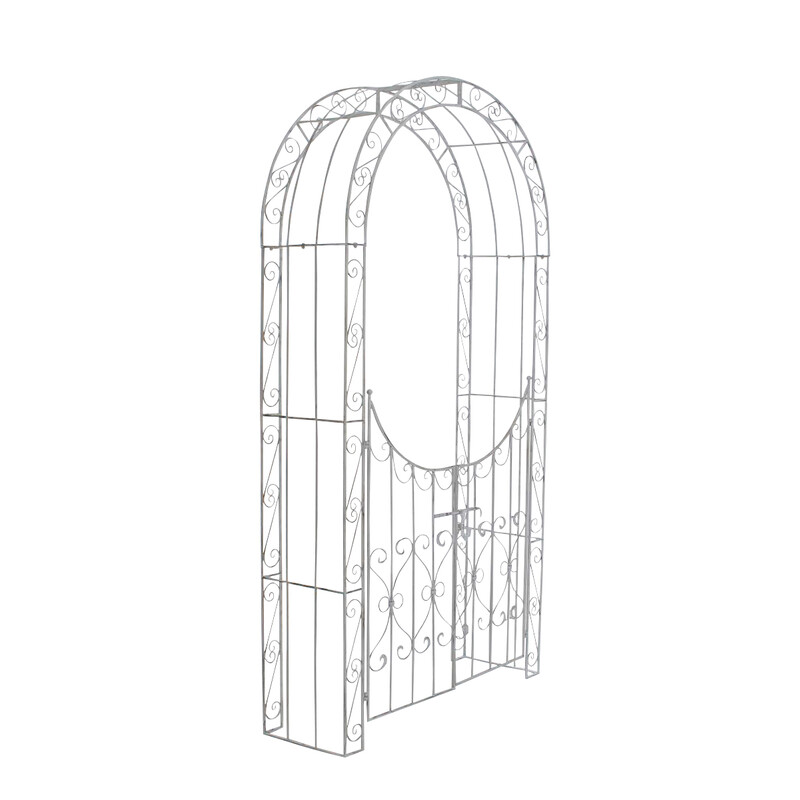 Dekorativ rosebue i holdbart jern til haven 235 cm bredde 108 cm