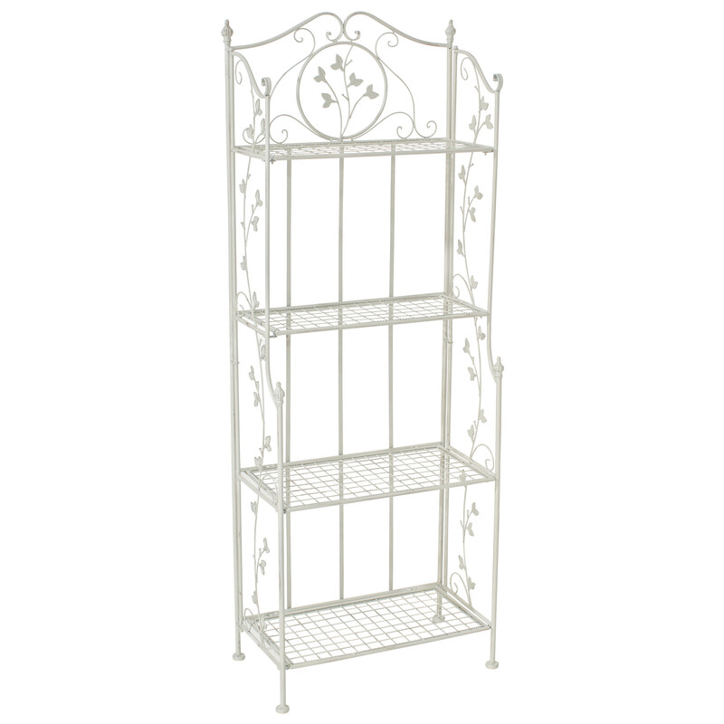 Robust sammenklappelig pulvermalet malerstil jernhylde med 4 hylder 158 cm