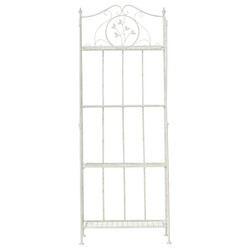 Robust sammenklappelig pulvermalet malerstil jernhylde med 4 hylder 158 cm