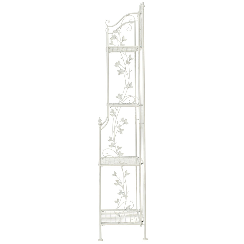Robust sammenklappelig pulvermalet malerstil jernhylde med 4 hylder 158 cm