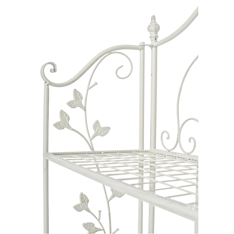 Robust sammenklappelig pulvermalet malerstil jernhylde med 4 hylder 158 cm