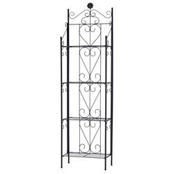 Emma hylde robust jernrør 4 hylder foldbar pulverlakeret landstil