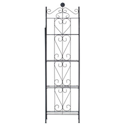 Emma hylde robust jernrør 4 hylder foldbar pulverlakeret landstil