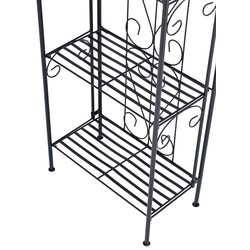 Emma hylde robust jernrør 4 hylder foldbar pulverlakeret landstil