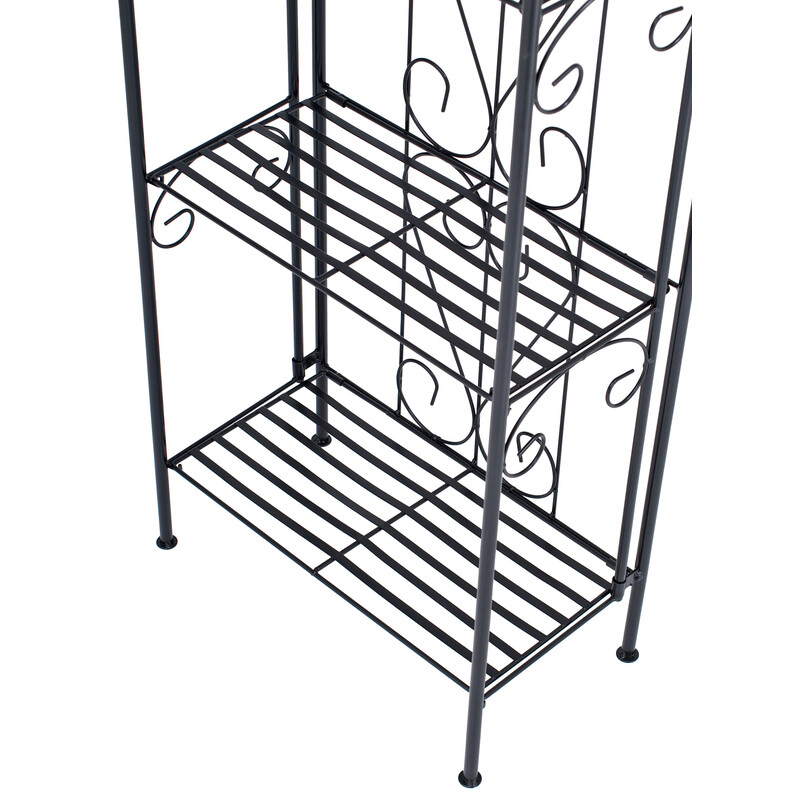 Emma hylde robust jernrør 4 hylder foldbar pulverlakeret landstil
