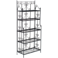 Sammenklappelig stående metalhylde med fem niveauer til indendørs og udendørs brug