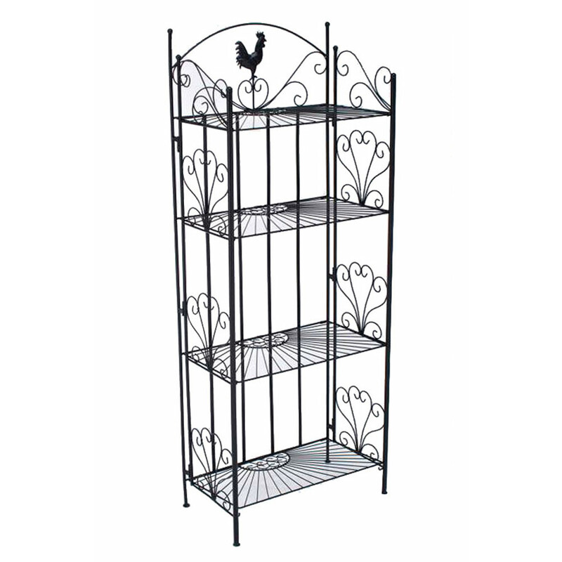 Sammenklappelig jernhylde robust malerstil 4-trins opbevaringsløsning pulverlakeret