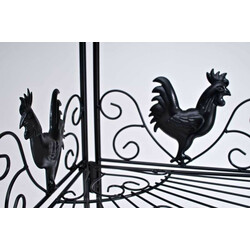 Sammenklappelig hjørnejernhylde med antikt udseende fire hylder pulverlakeret