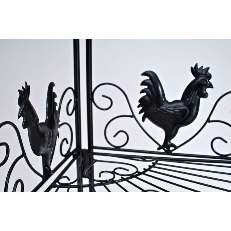 Sammenklappelig hjørnejernhylde med antikt udseende fire hylder pulverlakeret