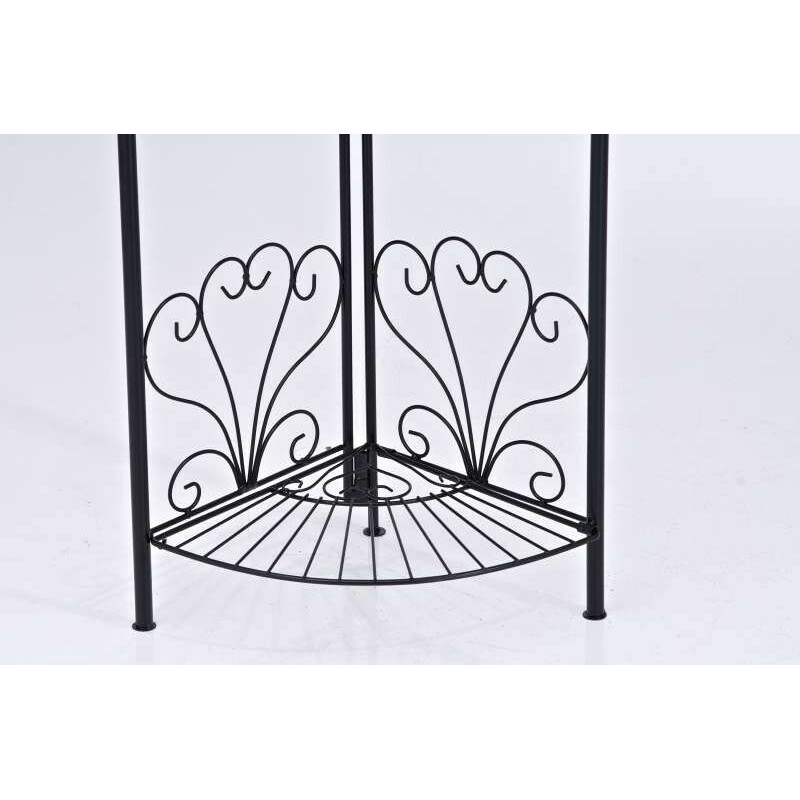 Sammenklappelig hjørnejernhylde med antikt udseende fire hylder pulverlakeret