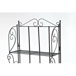 Sammenklappelig antik stil jernhylde med dekorative detaljer pulverlakeret