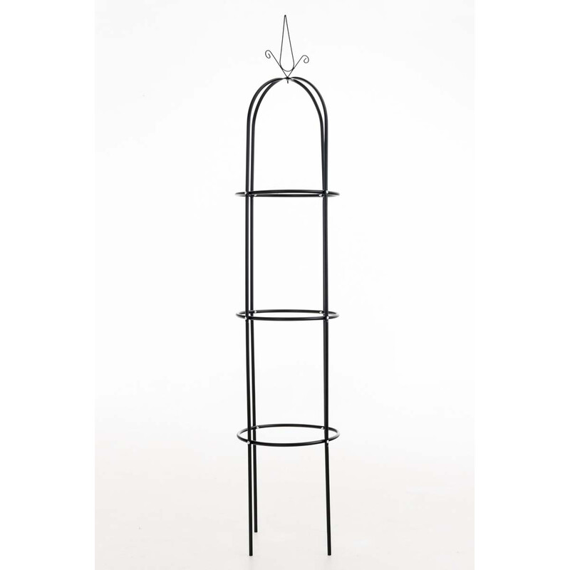 Sortlakeret metal rosenstolpe 190 cm høj til have