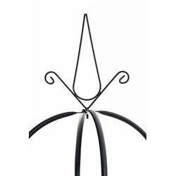 Sortlakeret metal rosenstolpe 190 cm høj til have