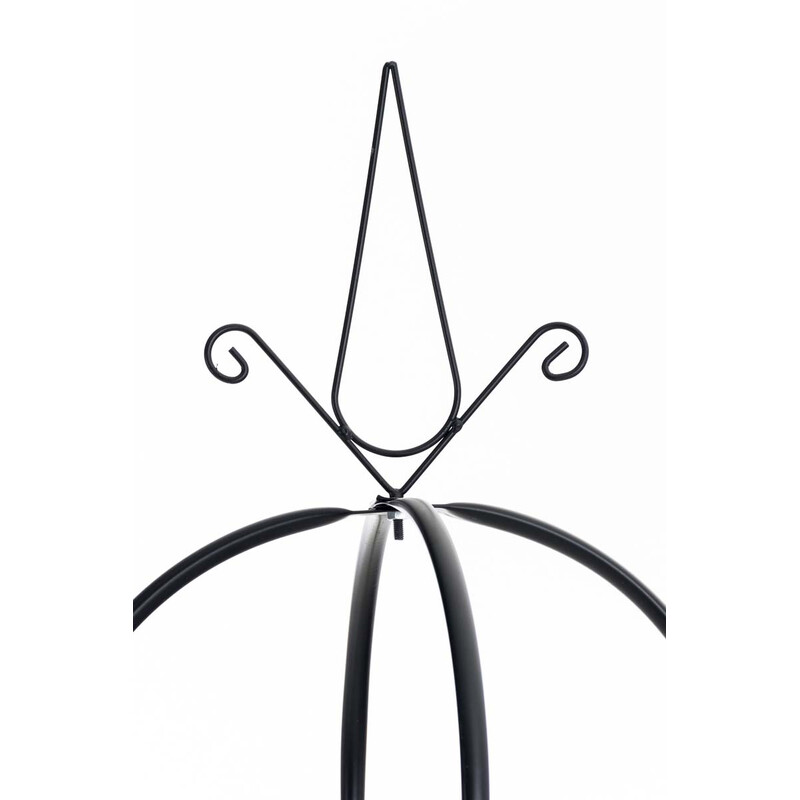 Sortlakeret metal rosenstolpe 190 cm høj til have