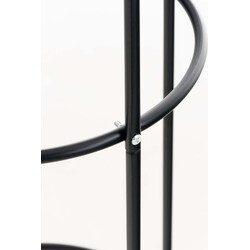 Sortlakeret metal rosenstolpe 190 cm høj til have