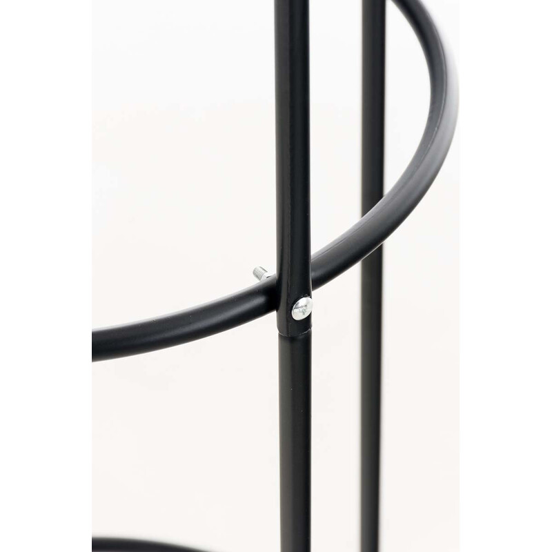 Sortlakeret metal rosenstolpe 190 cm høj til have