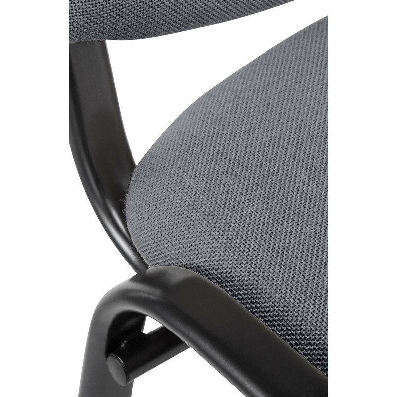 Ken stapelbar konferencestol med stofbetræk og metalramme