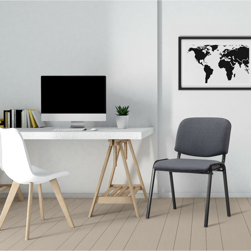 Ken stapelbar konferencestol med stofbetræk og metalramme