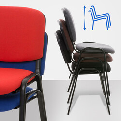 Ken stapelbar konferencestol med stofbetræk og metalramme