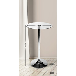 Rund glas ståbord 60 cm Ø 105 cm højde til bar