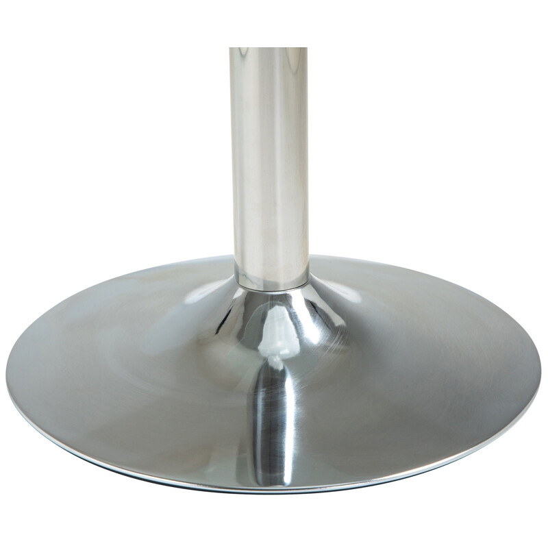 Elegant rundt glasbord med kromramme 60 cm til spisning og sidebord
