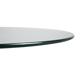 Elegant rundt glasbord med kromramme 60 cm til spisning og sidebord