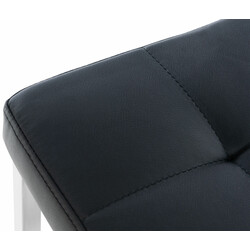 Polstret siddepuff 40x40x48 cm med firebenet rustfri stål ramme