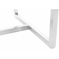 Polstret siddepuff 40x40x48 cm med firebenet rustfri stål ramme