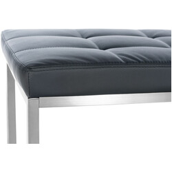 Barci-penkki kunstlæder polstret bænk 100 cm rustfri stålramme