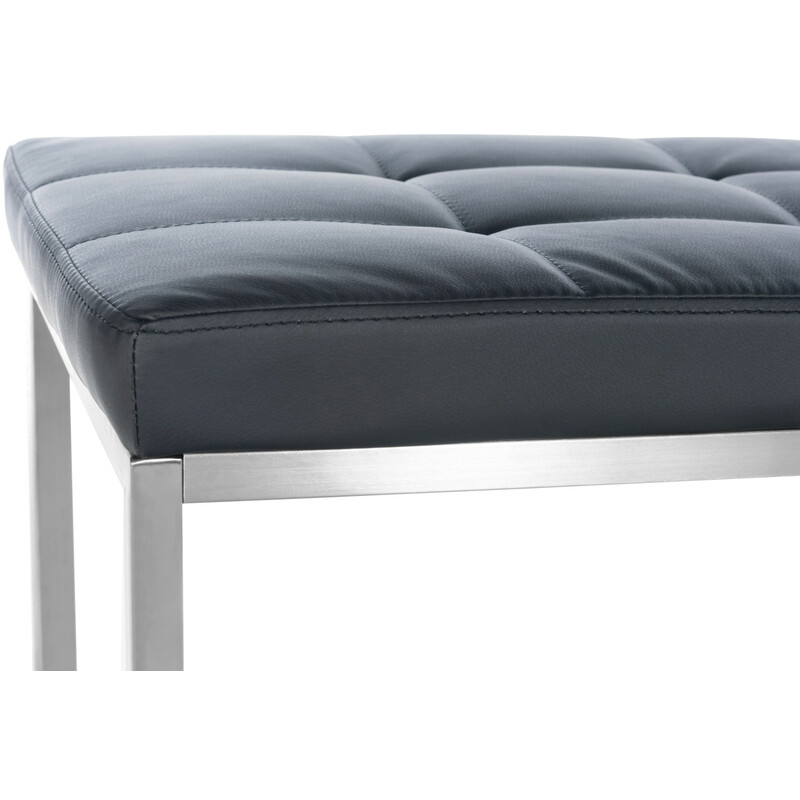 Barci-penkki kunstlæder polstret bænk 100 cm rustfri stålramme