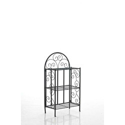 Romantisk sammenklappelig pulverlakeret jernhylde med tre niveauer 45x81 cm