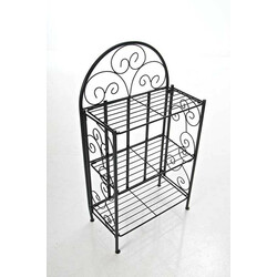 Romantisk sammenklappelig pulverlakeret jernhylde med tre niveauer 45x81 cm