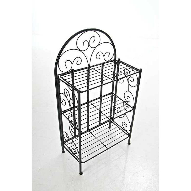 Romantisk sammenklappelig pulverlakeret jernhylde med tre niveauer 45x81 cm