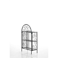 Romantisk sammenklappelig pulverlakeret jernhylde med tre niveauer 45x81 cm