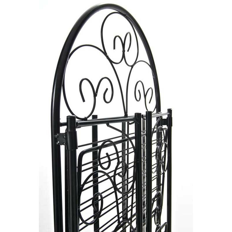 Romantisk sammenklappelig pulverlakeret jernhylde med tre niveauer 45x81 cm