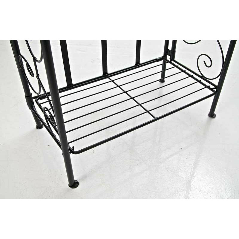 Romantisk sammenklappelig pulverlakeret jernhylde med tre niveauer 45x81 cm