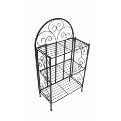 Romantisk sammenklappelig pulverlakeret jernhylde med tre niveauer 45x81 cm