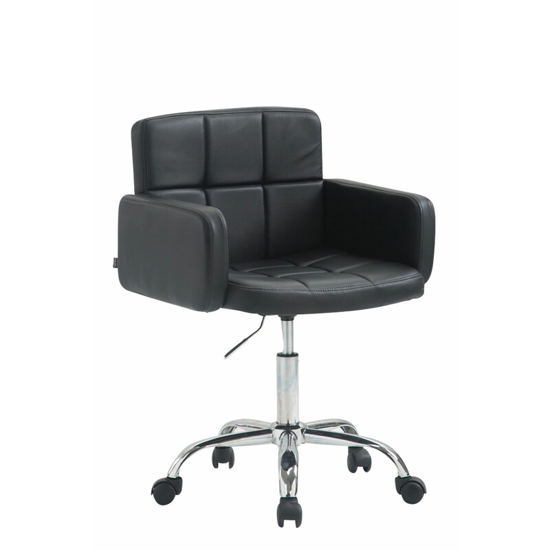 Los Angeles arbejdsstol i kunstlæder med armlæn højdejustering og fem hjul kromramme