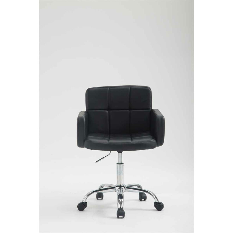 Los Angeles arbejdsstol i kunstlæder med armlæn højdejustering og fem hjul kromramme