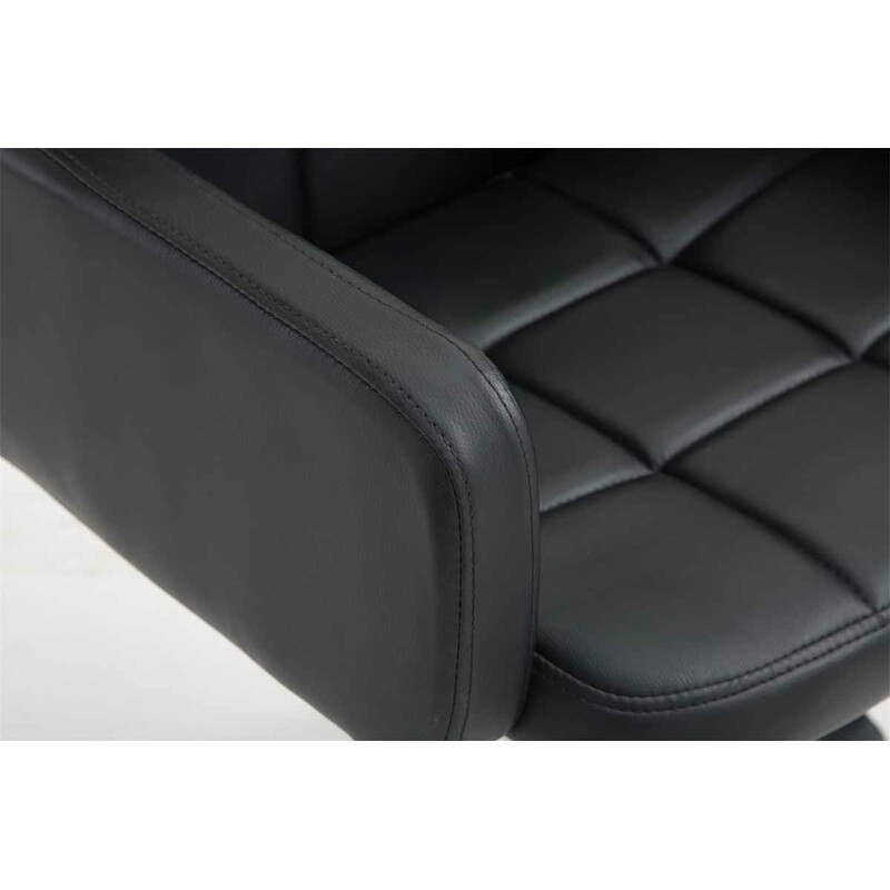 Los Angeles arbejdsstol i kunstlæder med armlæn højdejustering og fem hjul kromramme