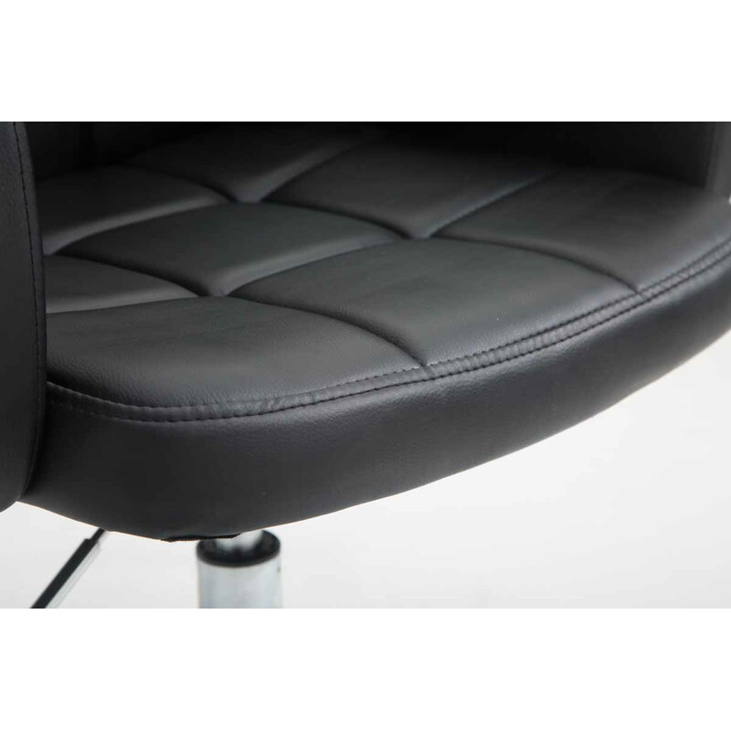 Los Angeles arbejdsstol i kunstlæder med armlæn højdejustering og fem hjul kromramme