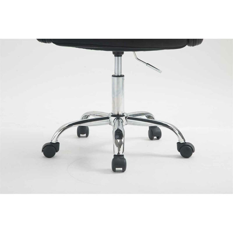 Los Angeles arbejdsstol i kunstlæder med armlæn højdejustering og fem hjul kromramme