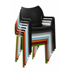 Diva stol med armlæn stabelbar UV‑bestandig polypropylen 160 kg belastning