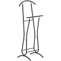 Elegant pulverlakeret metal tøjstativ med to stænger og skohylde