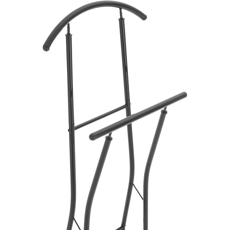 Elegant pulverlakeret metal tøjstativ med to stænger og skohylde