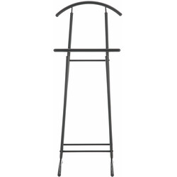 Elegant pulverlakeret metal tøjstativ med to stænger og skohylde