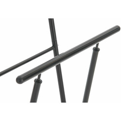 Elegant pulverlakeret metal tøjstativ med to stænger og skohylde