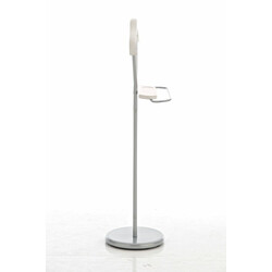 Elegant unisex metal tøjservitør med krombelægning og træfarve