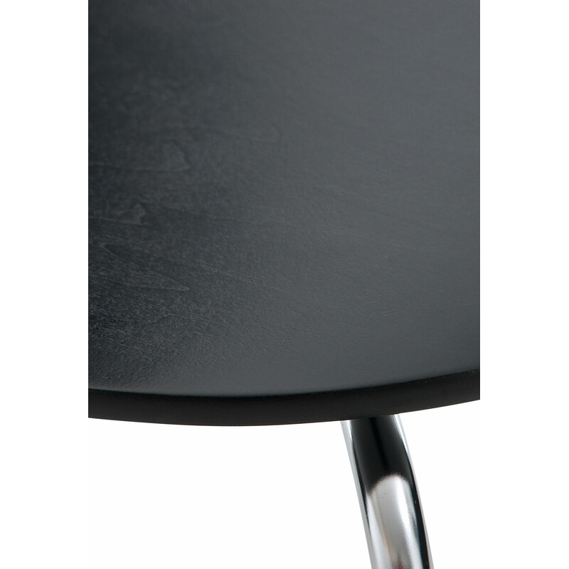 Diego stablebar besøgsstol med træsæde og kromfarvet metalramme