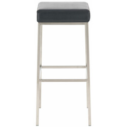 Montreal 85 klassisk barstol med kunstlædersæde og rustfri stålramme